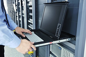 it professional working in a server room providing outsourced it support service