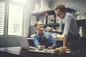 Small business employees in shop