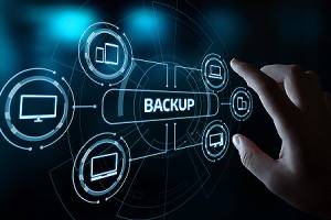 Illustration of data backup storage and disaster recovery plan