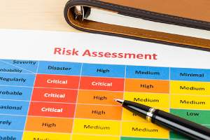 Risk assessment chart. Disaster recovery plan can help minimize the effects of a disaster