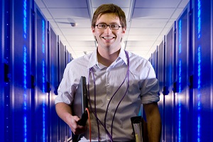 Portrait of Smiling IT Services Provider Engineer