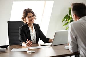 woman happy with cybersecurity consulting