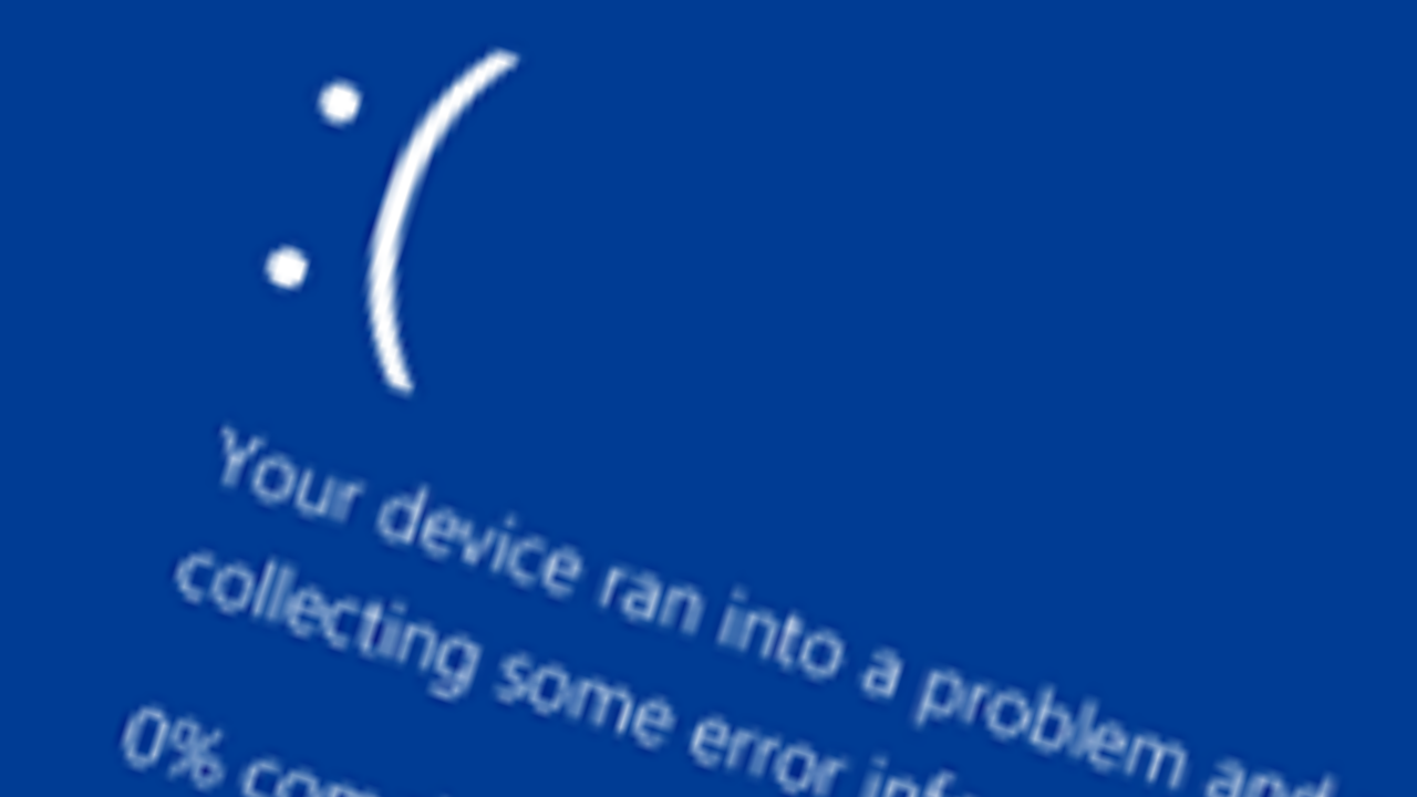 sample of blue screen of death