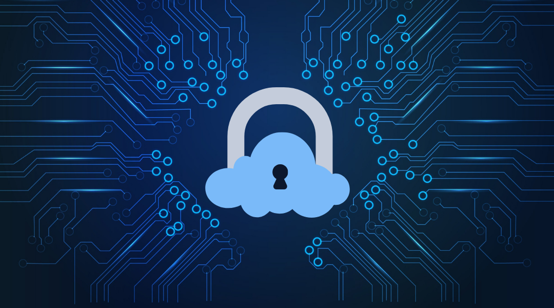 Cloud with padlock icon symbolizing security