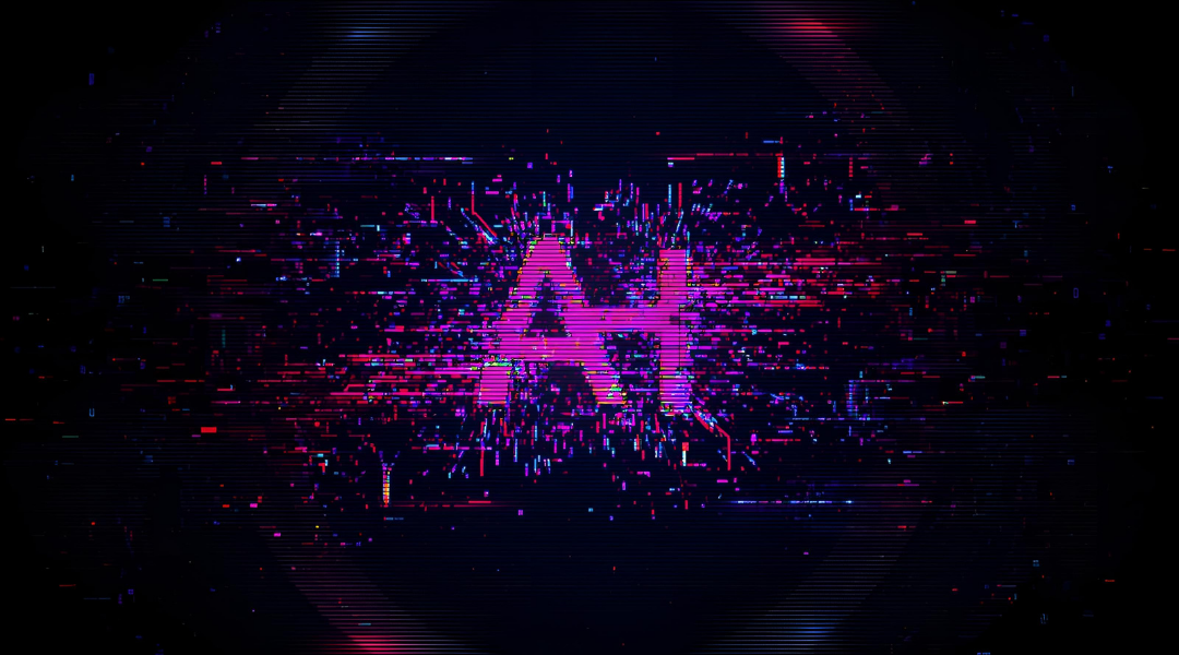 A “glitch effect” graphic representing AI hallucinations and incorrect data