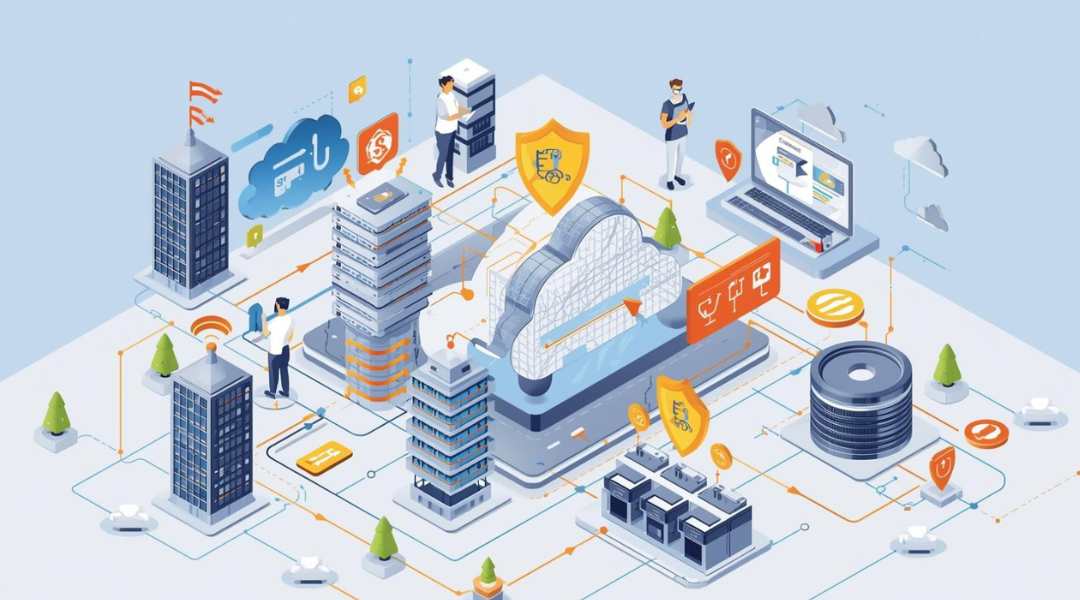 Secure cloud infrastructure illustration